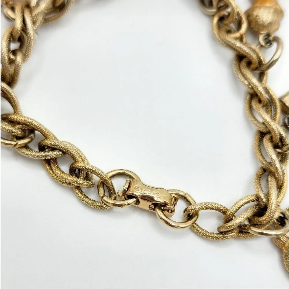 Vintage Coro Gold ten commandments charm bracelet
